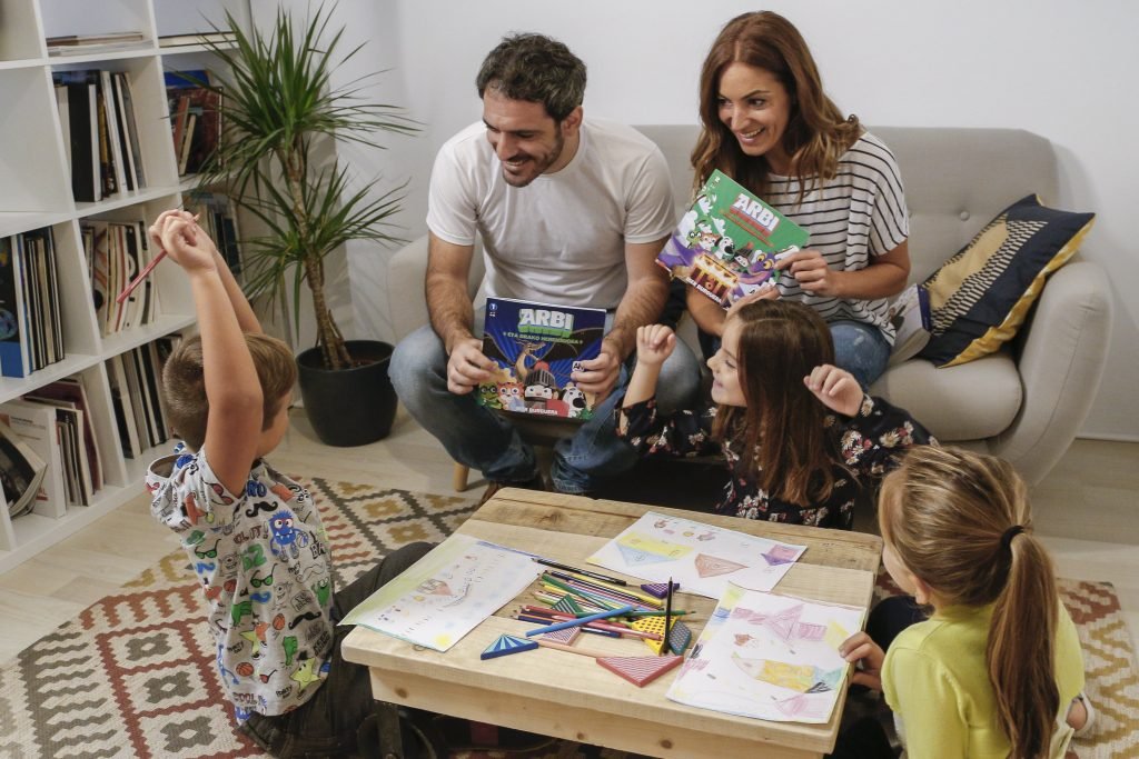 ARBI Augmented Reality Books - Family reading AR Book at Home